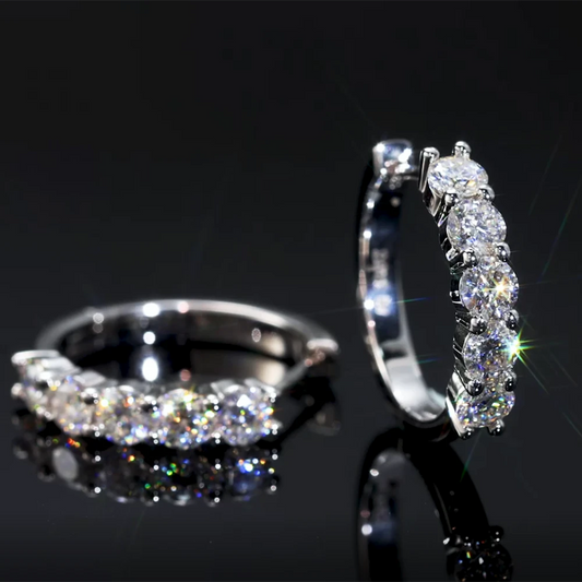 Moissanite Huggie Hoop Earrings | D Color VVS | 925 Sterling Silver