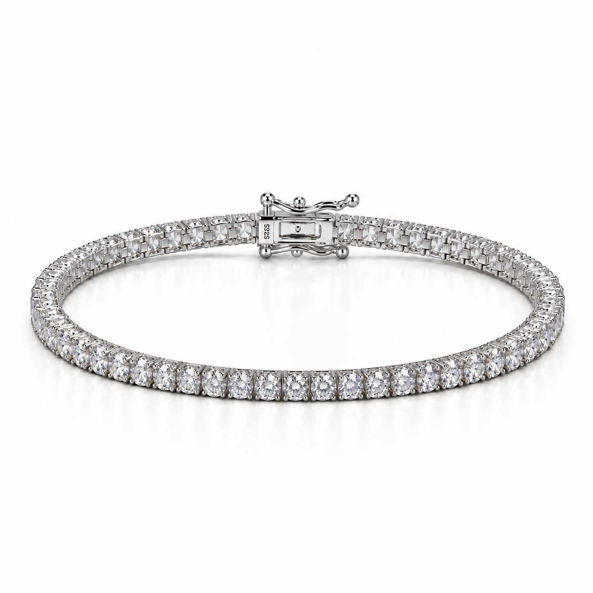 Moissanite Tennis Bracelet | Solid 925 Sterling Silver, 18K Gold Vermeil | D Color VVS