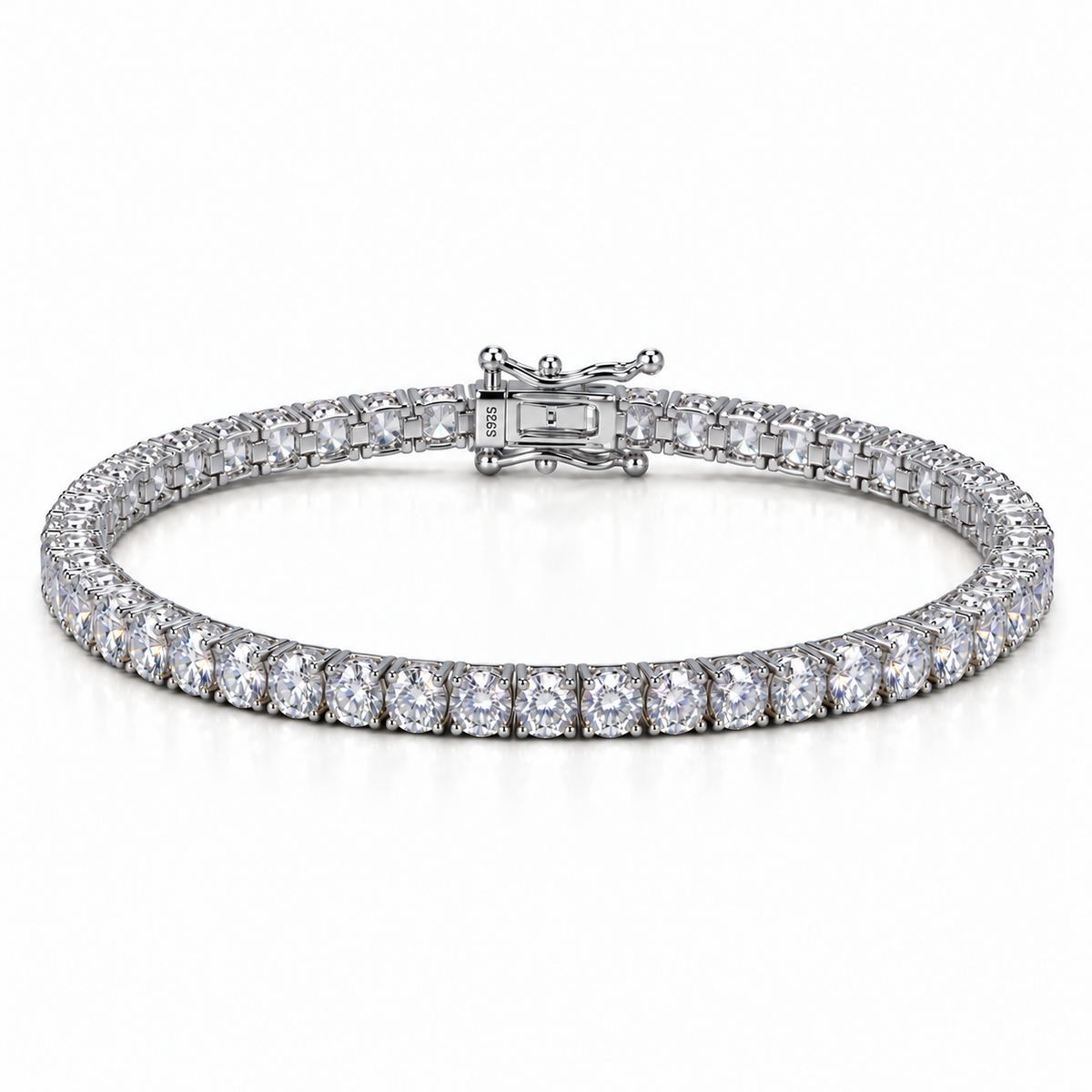 Moissanite Tennis Bracelet | Solid 925 Sterling Silver, 18K Gold Vermeil | D Color VVS