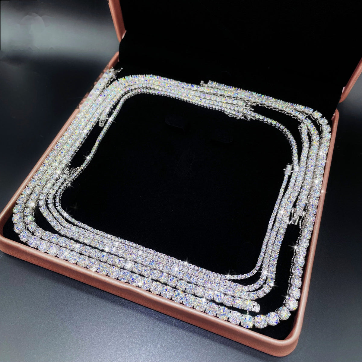 Moissanite Tennis Chain | Solid 925 Sterling Silver, 18K Gold Vermeil | D Color VVS