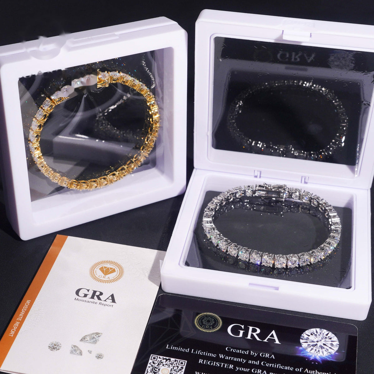 Moissanite Tennis Bracelet | Solid 925 Sterling Silver, 18K Gold Vermeil | D Color VVS