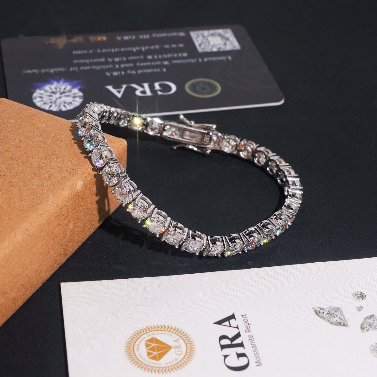 Moissanite Tennis Bracelet | Solid 925 Sterling Silver, 18K Gold Vermeil | D Color VVS