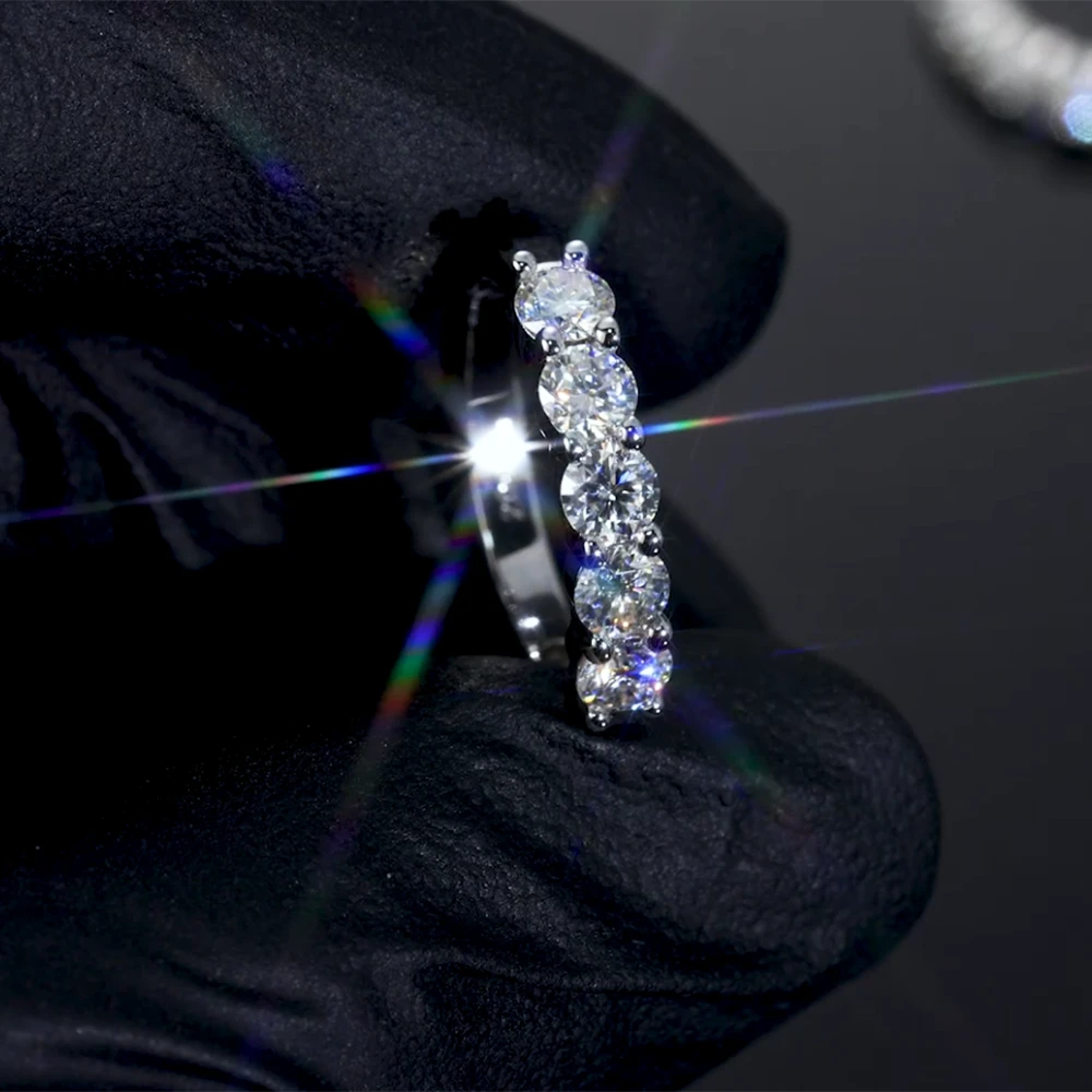 Moissanite Huggie Hoop Earrings | D Color VVS | 925 Sterling Silver