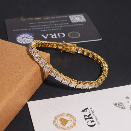 Moissanite Tennis Bracelet | Solid 925 Sterling Silver, 18K Gold Vermeil | D Color VVS