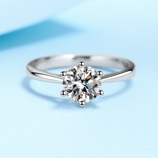Adjustable Moissanite Solitaire Ring | D Color VVS | 925 Sterling Silver